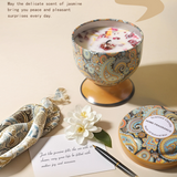 NNEDSZ Christmas gift Aussie Scented Candle Set-4 Fragrances (Rose, Jasmine, Lemon, Lavender) in Artistic Tins for Home Ambiance & Gifting