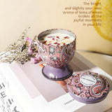 NNEDSZ Christmas gift Aussie Scented Candle Set-4 Fragrances (Rose, Jasmine, Lemon, Lavender) in Artistic Tins for Home Ambiance & Gifting