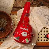 NNEDSZ Christmas gifts Aussie Christmas Sling Bag Set – Red & Green Santa-Themed, Adjustable & Festive for Gifting & Styling