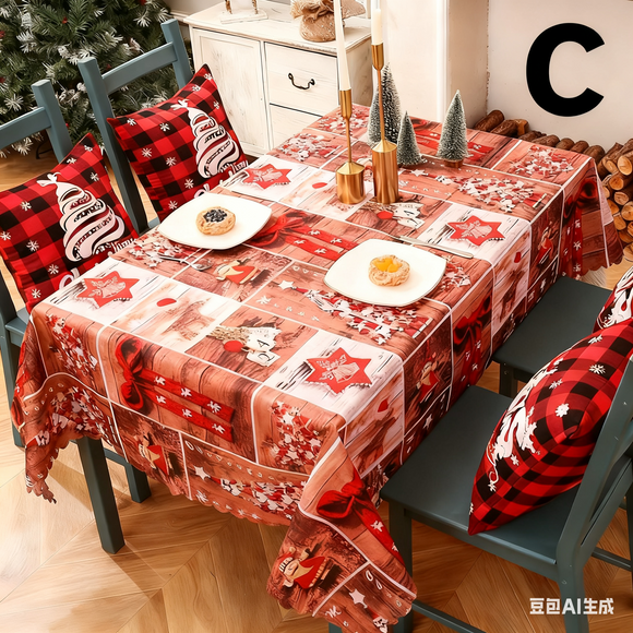 NNEDSZ Christmas gift Christmas Tablecloth - Festive 180x150cm Table Cover for Holiday Dining & Home Decor（C）