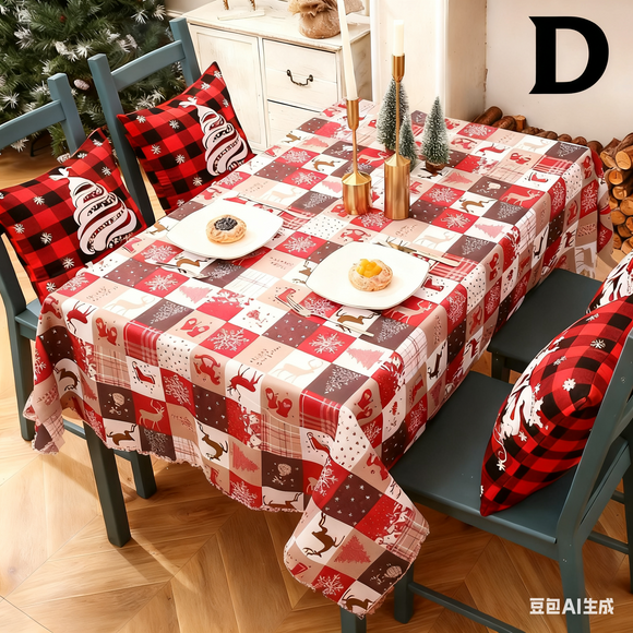 NNEDSZ Christmas gift Christmas Tablecloth - Festive 180x150cm Table Cover for Holiday Dining & Home Decor（D）
