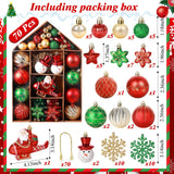 70-Pack Shatterproof Christmas Ornament Set for Tree, Holiday Party Decor, 70Pcs (Red and green)