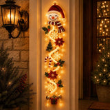 MerryCascade Glowing Christmas Door Hanger with Lights, Festive Dimensional Details, Space-Saving Vertical Decor for Window, Wall & Mantel(red)