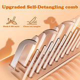 2-in-1 Dematting Comb for cats & Dogs, Self-Cleaning Deshedding Brush for Dogs & Cats, Safely Removes Mats, Tangles and Loose Fur for Long or Short Hair(White)