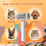 2-in-1 Dematting Comb for cats & Dogs, Self-Cleaning Deshedding Brush for Dogs & Cats, Safely Removes Mats, Tangles and Loose Fur for Long or Short Hair(White)