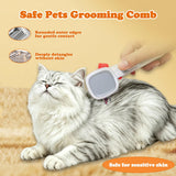 2-in-1 Dematting Comb for cats & Dogs, Self-Cleaning Deshedding Brush for Dogs & Cats, Safely Removes Mats, Tangles and Loose Fur for Long or Short Hair(White)