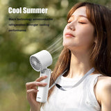 Portable Handheld Turbo Fan with Cooling Tech, Digital Display, 100-Speed Control, Rechargeable 4-in-1 Personal Fan for Travel, Outdoor, Office (White)