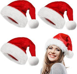 NNEDSZ 10Pack Christmas Santa Hats for Adults - Extra Thicken Velvet Santa Claus Hats for Women Men Fluffy Plush Xmas Hats Christmas Party Supplies New Year's Eve Party Hats for Adults Teenagers