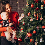 NNEDSZ 12pcs Christmas Ornaments Cute Snowman Xmas Tree Decorations Santa Claus Plastic Figurines Ornaments with Sugar Cookie House for Christmas Tree Hanging Party DIY Decor 3 Inch Tall