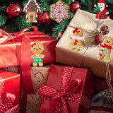 NNEDSZ 12pcs Christmas Ornaments Cute Snowman Xmas Tree Decorations Santa Claus Plastic Figurines Ornaments with Sugar Cookie House for Christmas Tree Hanging Party DIY Decor 3 Inch Tall