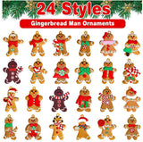 NNEDSZ 12pcs Christmas Ornaments Cute Snowman Xmas Tree Decorations Santa Claus Plastic Figurines Ornaments with Sugar Cookie House for Christmas Tree Hanging Party DIY Decor 3 Inch Tall
