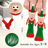 NNEDSZ 4 Pairs Christmas Socks, Crazy Holiday Hand Holding Socks Funny Christmas Stocking Stuffers
