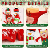 NNEDSZ 4 Pairs Christmas Socks, Crazy Holiday Hand Holding Socks Funny Christmas Stocking Stuffers