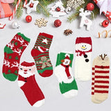 NNEDSZ Christmas Socks - 6 Pairs Cozy Warm Fluffy Plush Bed Socks for Women, Girls - Cute Coral Fleece Xmas Indoor