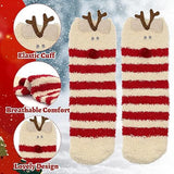 NNEDSZ Christmas Socks - 6 Pairs Cozy Warm Fluffy Plush Bed Socks for Women, Girls - Cute Coral Fleece Xmas Indoor