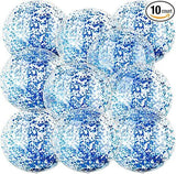 NNEDSZ Christmas 10 Pcs Inflateable Sequin Glitter Beach Balls, 24 Inch and 16 Inch Jumbo Pool Confetti Glitter Balls, Swimming Pool Beach Toys for Summer Favor Decorations