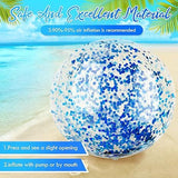NNEDSZ Christmas 10 Pcs Inflateable Sequin Glitter Beach Balls, 24 Inch and 16 Inch Jumbo Pool Confetti Glitter Balls, Swimming Pool Beach Toys for Summer Favor Decorations