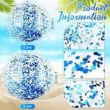 NNEDSZ Christmas 10 Pcs Inflateable Sequin Glitter Beach Balls, 24 Inch and 16 Inch Jumbo Pool Confetti Glitter Balls, Swimming Pool Beach Toys for Summer Favor Decorations