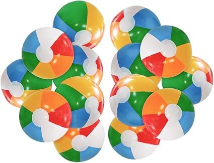 NNEDSZ 12'' Beach Ball for Kids: 14 Pack Beach Balls Bulk Inflatable Pool - Beach Balls Bulk Hawaiian Tropical Theme Christmas Party Decorations Favors Supplies