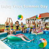 NNEDSZ 12'' Beach Ball for Kids: 14 Pack Beach Balls Bulk Inflatable Pool - Beach Balls Bulk Hawaiian Tropical Theme Christmas Party Decorations Favors Supplies