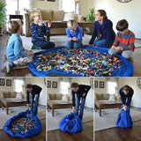 Trendbay Blue Toy Storage Bag & Play Mat 50cm Portable Toys Organizer