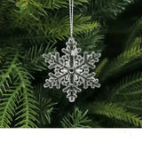 Trendbay 10Pcs Glitter Snowflake Christmas Ornaments Sparkling Hanging