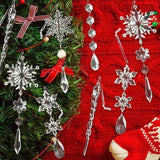 Trendbay 10Pcs Glitter Snowflake Christmas Ornaments Sparkling Hanging