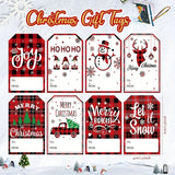 Trendbay Christmas Gift Tags 20pcs Red Plaid Paper Labels
