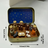 Handcrafted Mini Christmas Nativity Scene Set