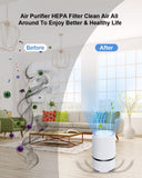 Air purifier - For living room, bedroom, office, and baby's room - Air quality indicator - Effective against dust mites, hay fever, allergies, and dust - Air purifiers - Air purifier