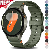 No Gap Sport Silicone Watch Band Compatible with Samsung Galaxy Watch 7 FE 5 Pro 6 4 Classic Space Gray SM7 NO, 40mm 44mm