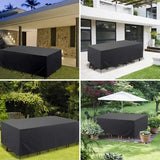 1 Piece 420D Waterproof Patio Furniture Cover, Tear-Resistant UV Protective Cover for Rectangular Outdoor Table Sets, Black, 213 x 132 x 74 cm