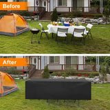 1 Piece 420D Waterproof Patio Furniture Cover, Tear-Resistant UV Protective Cover for Rectangular Outdoor Table Sets, Black, 213 x 132 x 74 cm
