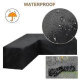 1 Piece V-Shaped Patio Sofa Cover, 210D Oxford Waterproof UV-Resistant Outdoor Furniture Protector, Black, 286 x 286 x 82 cm
