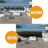 1 Piece V-Shaped Patio Sofa Cover, 210D Oxford Waterproof UV-Resistant Outdoor Furniture Protector, Black, 286 x 286 x 82 cm