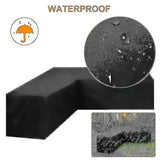 1 Piece V-Shaped Patio Sofa Cover, 210D Oxford Waterproof UV-Resistant Outdoor Furniture Protector, Black, 250 x 250 x 100 cm