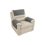 Recliner Chair Cover Set, Quilted Water-Resistant Non-Slip Furniture Protector with Storage Pocket for Armchairs, Dark Grey