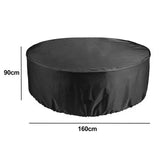 1 Piece Round Patio Table Cover, Waterproof UV-Resistant Outdoor Furniture Protector for Garden Table Sets, Black, 180 x 90 cm