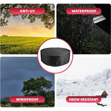 1 Piece Round Patio Table Cover, Waterproof UV-Resistant Outdoor Furniture Protector for Garden Table Sets, Black, 180 x 90 cm
