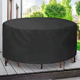 1 Piece Round Patio Table Cover, Waterproof UV-Resistant Outdoor Furniture Protector for Garden Table Sets, Black, 180 x 90 cm