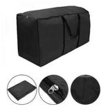 1 Piece 420D Outdoor Cushion Storage Bag, Waterproof Oxford Fabric with Zip and Handles for Patio Furniture, Black, 173 x 76 x 51 cm