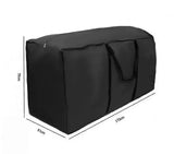 1 Piece 420D Outdoor Cushion Storage Bag, Waterproof Oxford Fabric with Zip and Handles for Patio Furniture, Black, 173 x 76 x 51 cm