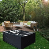 1 Piece 210D Oxford Patio Furniture Cover, Waterproof Windproof UV-Resistant Protection for Garden Table Sets, Black, 250 x 250 x 90 cm
