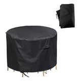 1 Piece Round Patio Furniture Cover, Waterproof Dustproof Polyester Outdoor Table Set Protector, Black, 77 x 58 cm