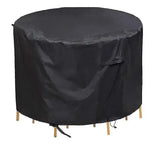 1 Piece Round Patio Furniture Cover, Waterproof Dustproof Polyester Outdoor Table Set Protector, Black, 77 x 58 cm