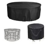 1 Piece Round Patio Furniture Cover, Waterproof Dustproof Polyester Outdoor Table Set Protector, Black, 77 x 58 cm