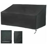 1 Piece 2-Seat Garden Bench Cover, 210D Oxford Waterproof UV-Resistant Windproof Patio Sofa Protector, Black, 134 x 66 x 89 cm
