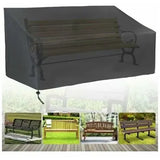 1 Piece 2-Seat Garden Bench Cover, 210D Oxford Waterproof UV-Resistant Windproof Patio Sofa Protector, Black, 134 x 66 x 89 cm