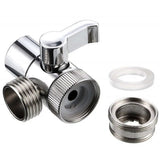 3-Way Kitchen Faucet Diverter Valve with 90 Degree Handle, M22 x M24 Thread Connection for Taps, Showers and Water Outlets, Chrome