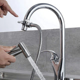 3-Way Kitchen Faucet Diverter Valve with 90 Degree Handle, M22 x M24 Thread Connection for Taps, Showers and Water Outlets, Chrome